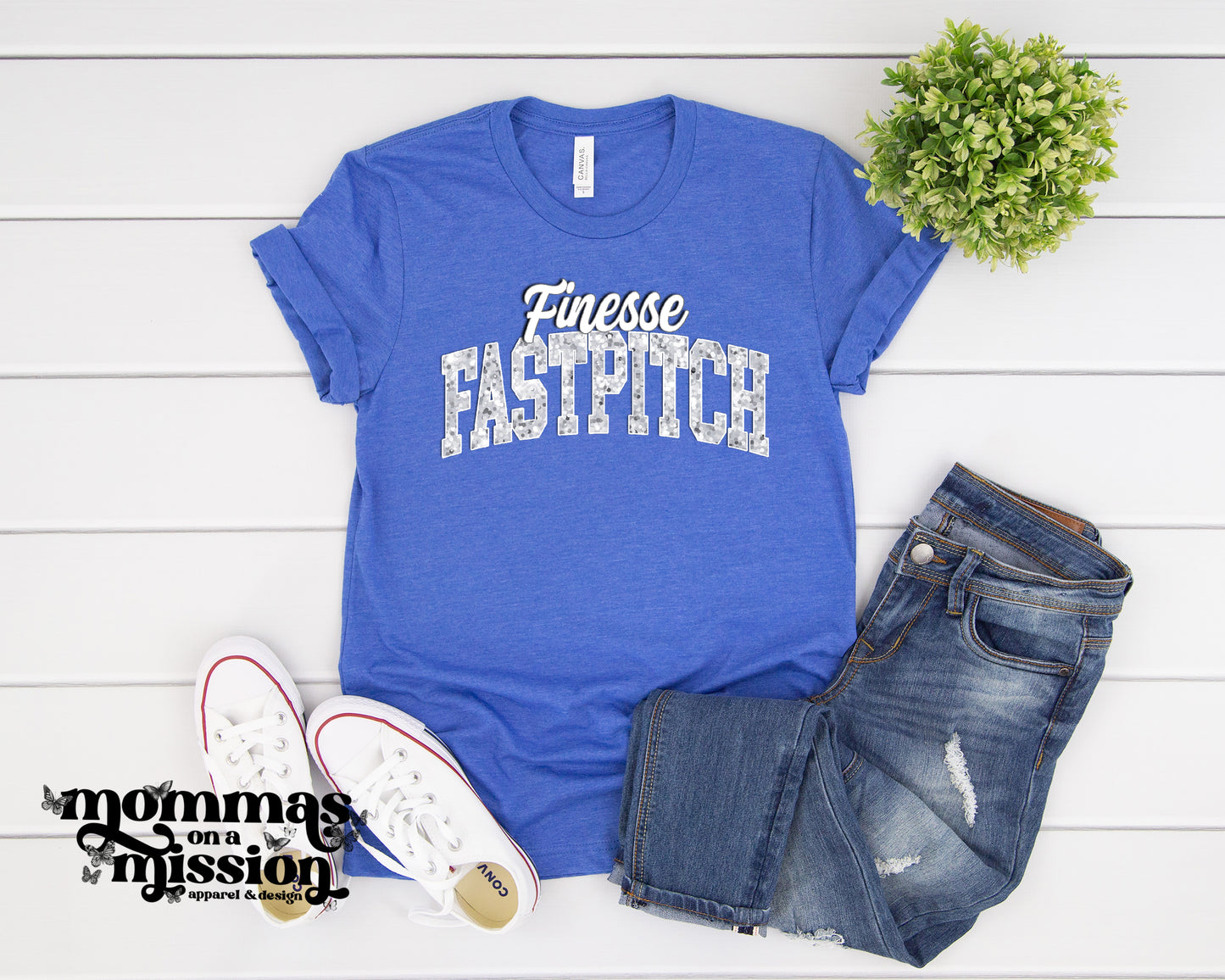 finesse fastpitch in faux glitter (youth)