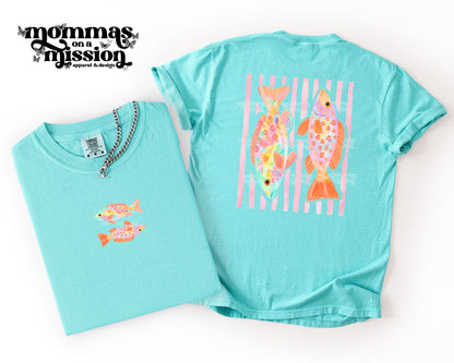 cute stripes & fish front/back