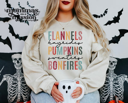 flannels, hayrides, pumpkins etc