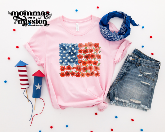floral american flag