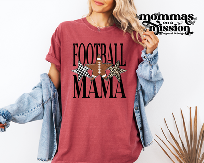 football mama with patterned stars