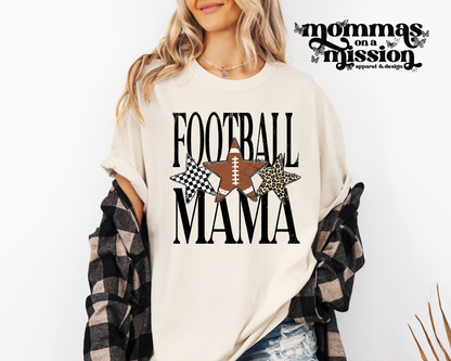 football mama with patterned stars