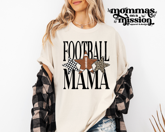 football mama with patterned stars