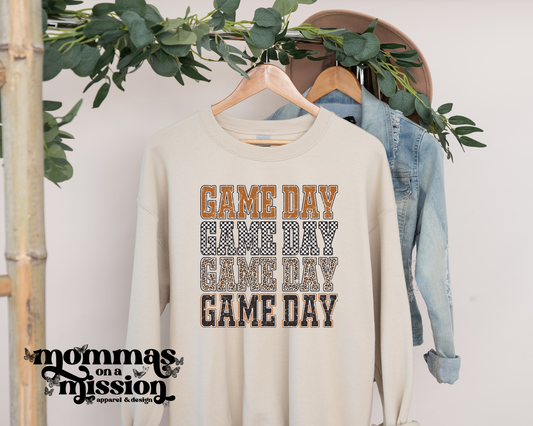game day leopard/checkered stacked