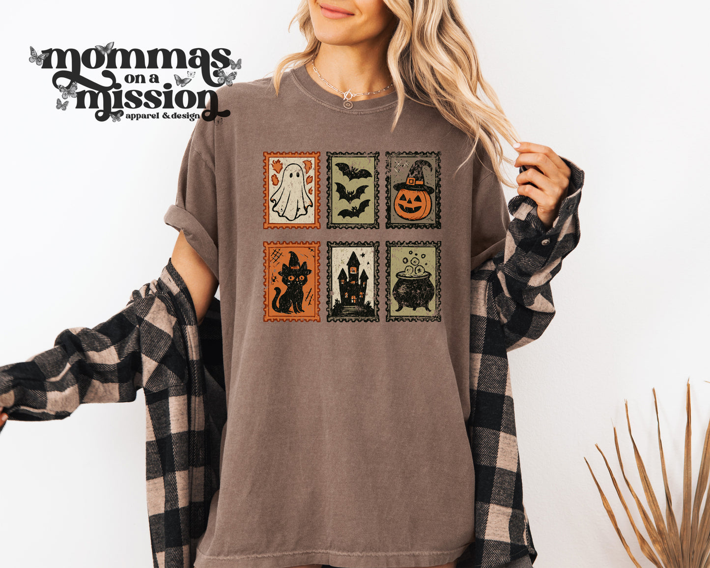 vintage halloween stamp collage