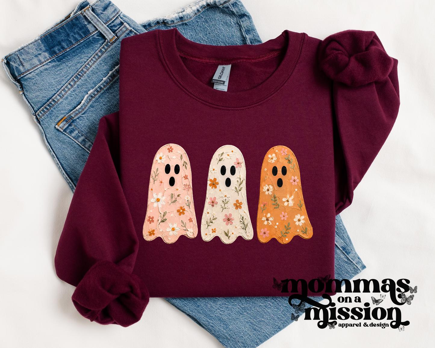 floral painted ghosts