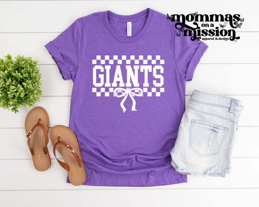 giants checkered bow