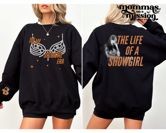 showgirl rhinestones - the life of showgirl front/back and lock sleeve detail (youth)