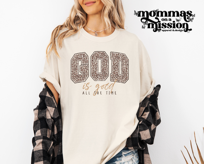 god is good all the time leopard print