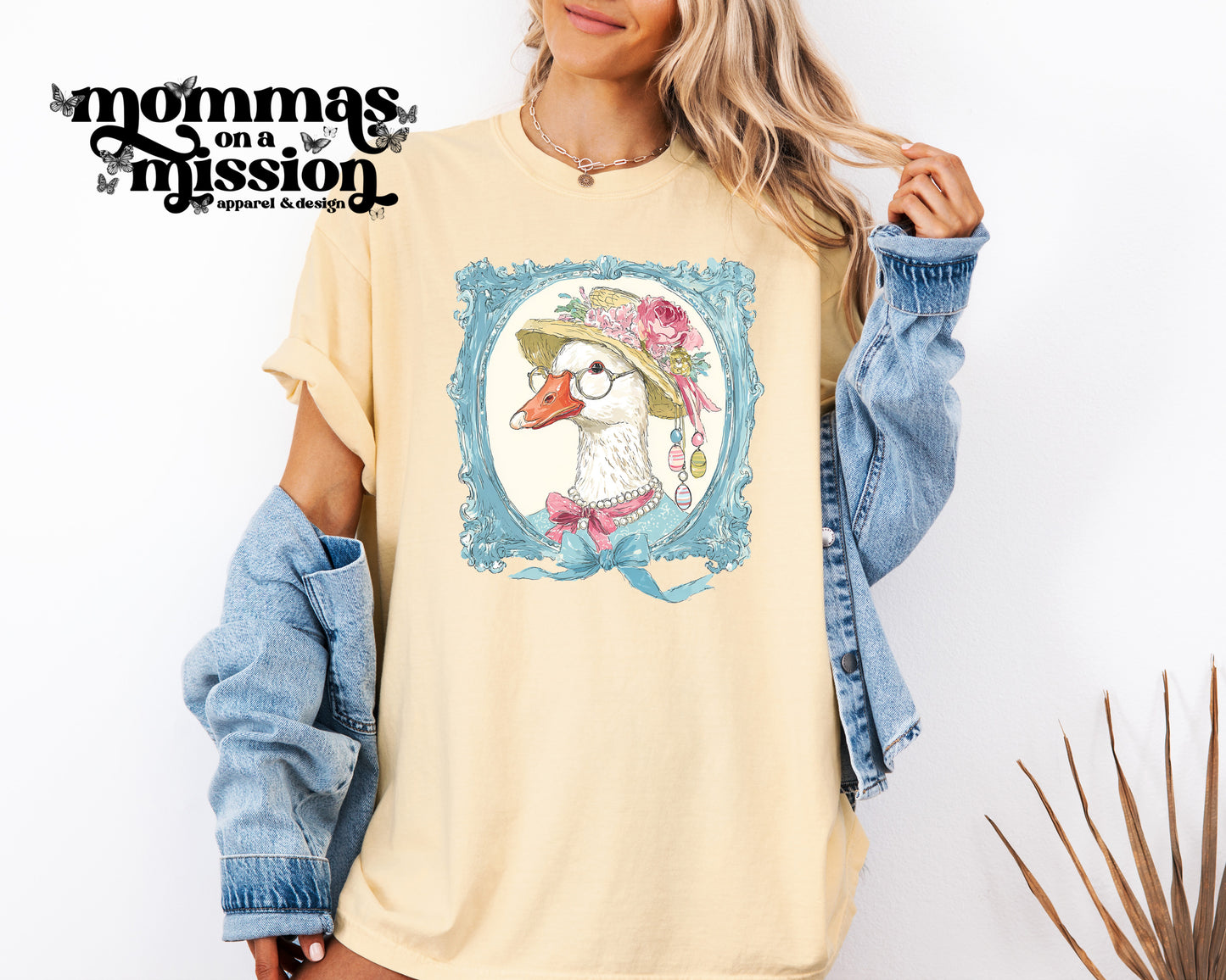 spring easter goose in frame