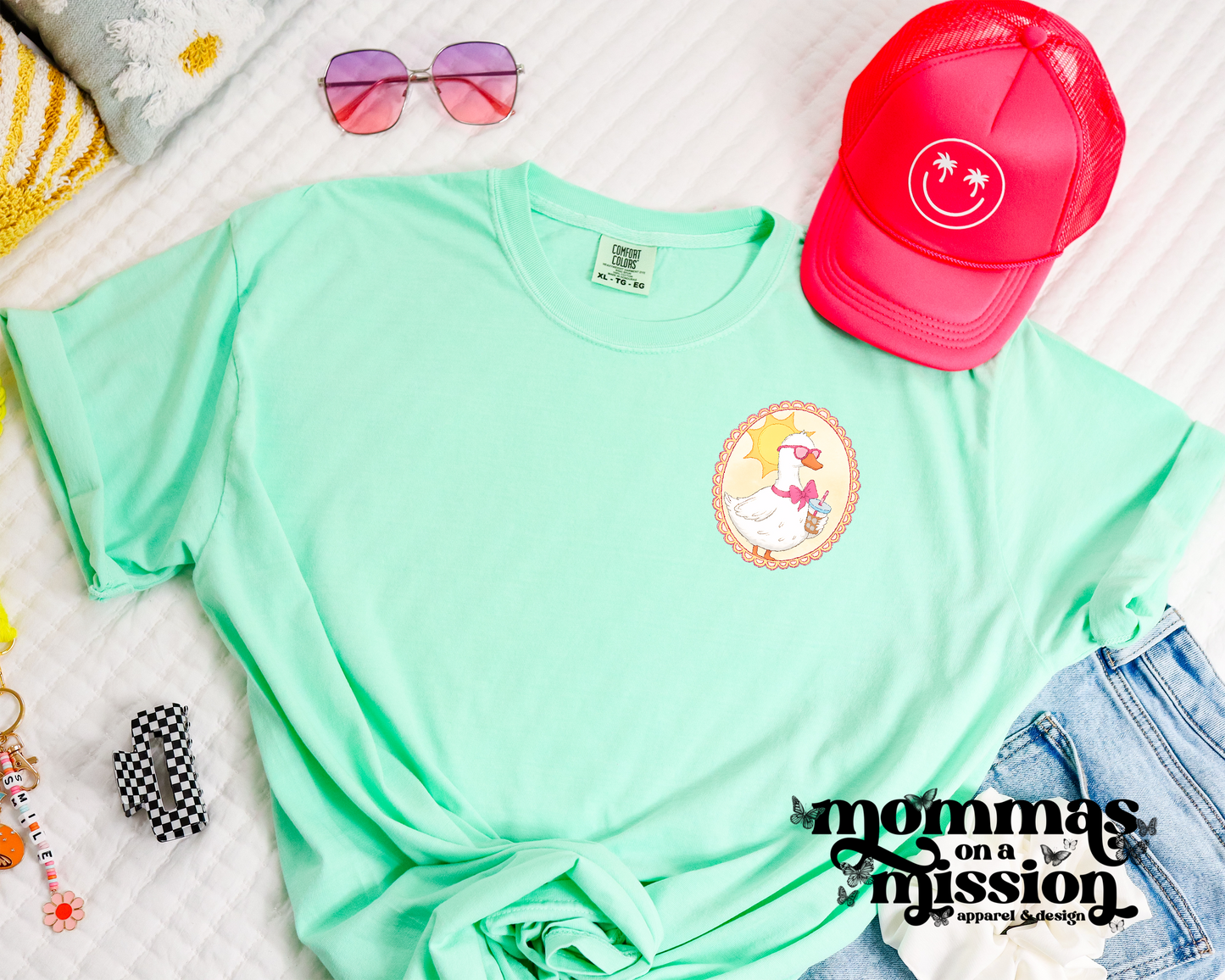 summer goose with iced coffee monogram