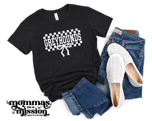 greyhounds checkered bow (youth)