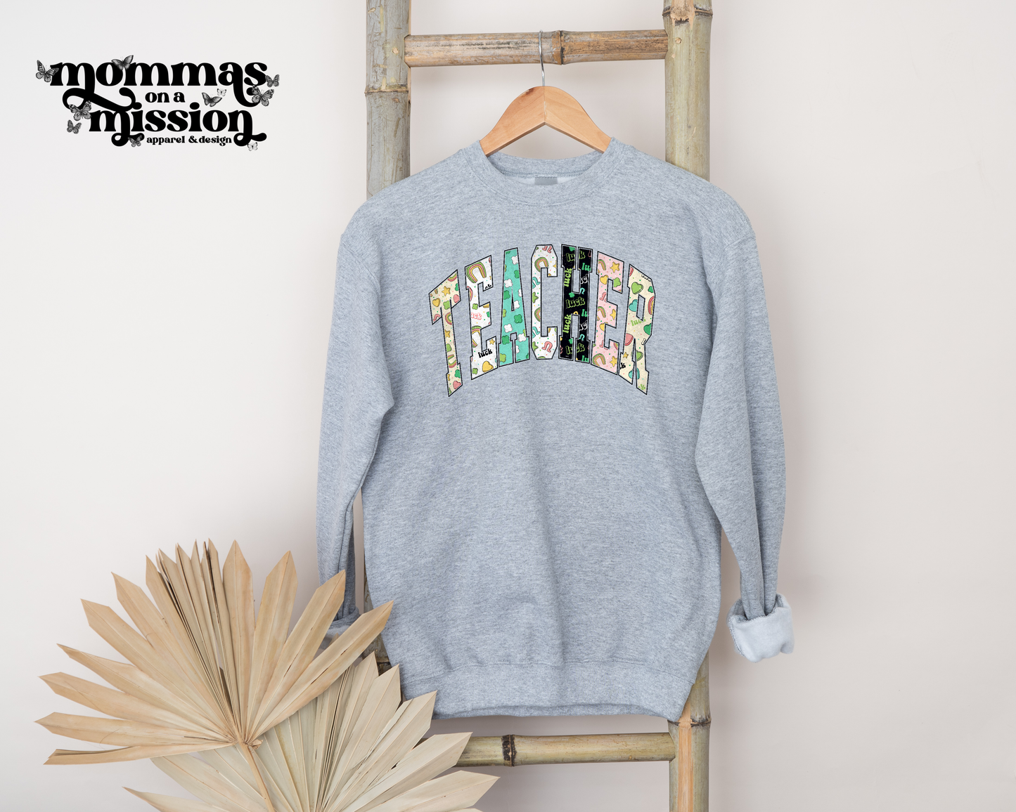 teacher in varsity font