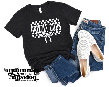 grizzly cubs checkered bow