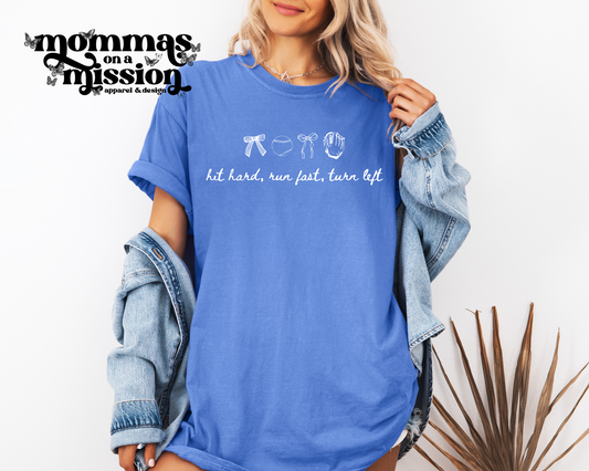 hit hard, run fast, turn left