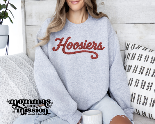 indiana native faux chunky knit in red