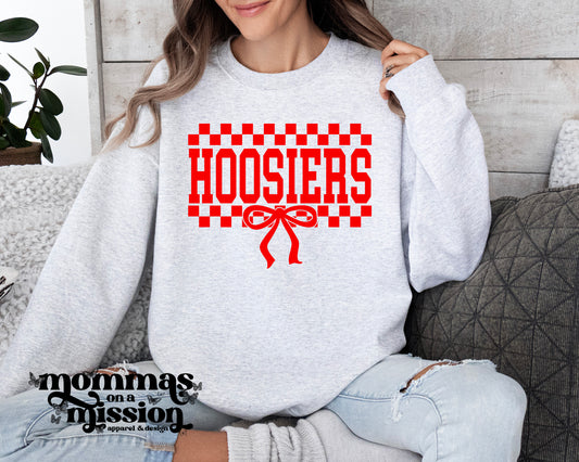 hoosiers checkered bow red (youth)