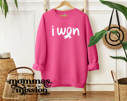 i won with breast cancer ribbon