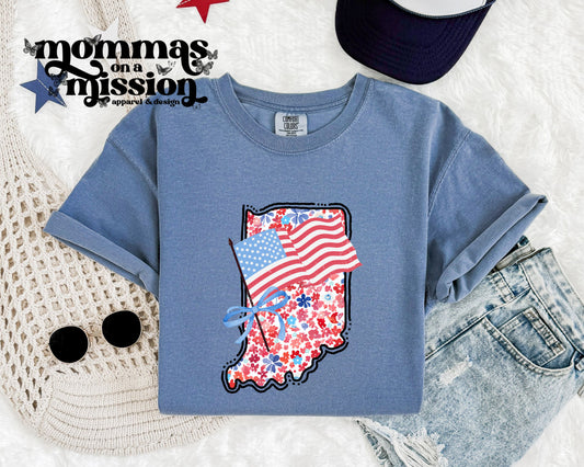 indiana and usa flag