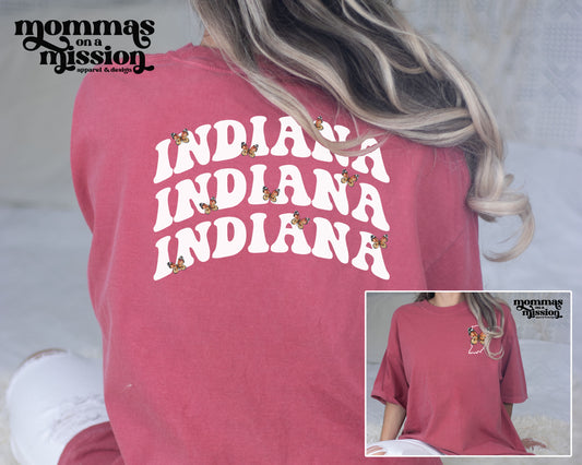 indiana butterflies front/back - comfort color