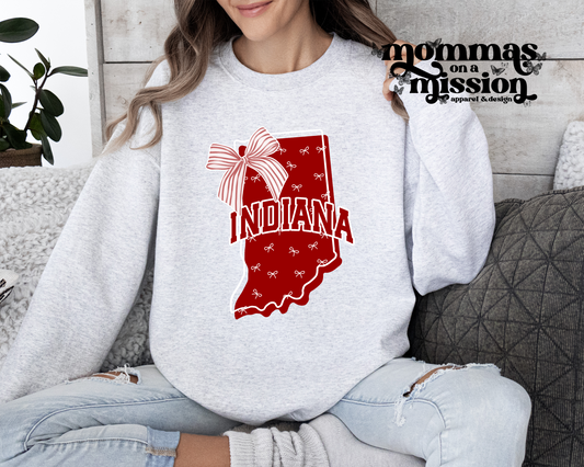 indiana state shape with mini bows (youth)