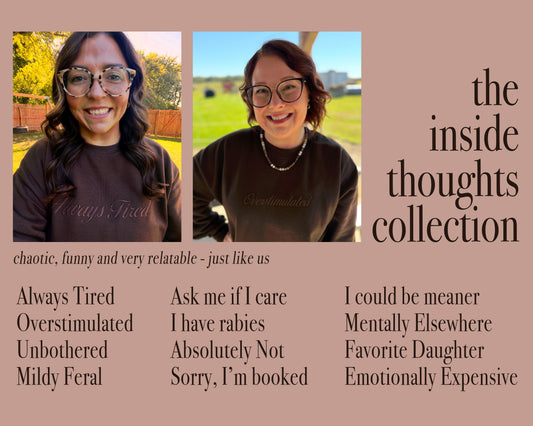 the inside thoughts collection - embroidered sweatshirt