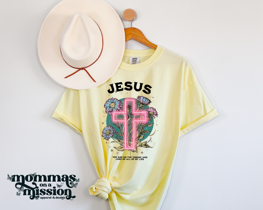 jesus with neon cross