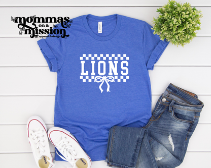 lions checkered bow