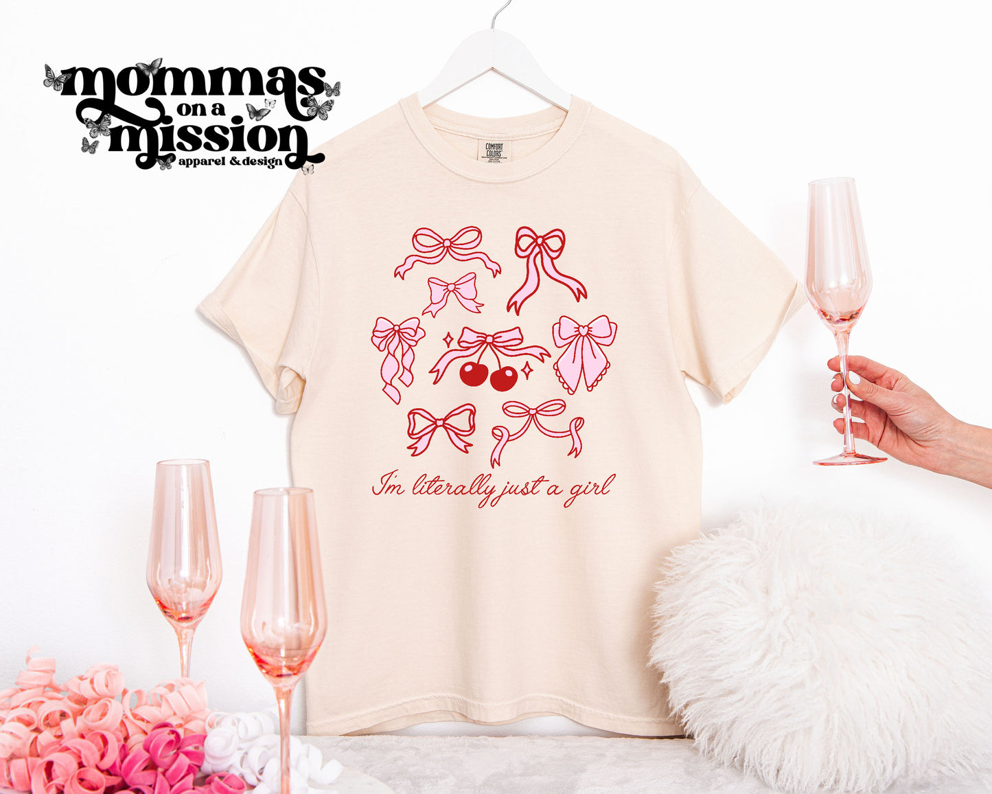 i'm literally just a girl bows/cherries