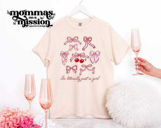 i'm literally just a girl bows/cherries