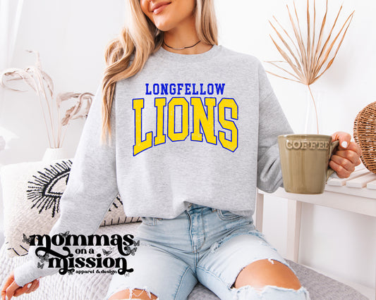 longfellow lions warped text