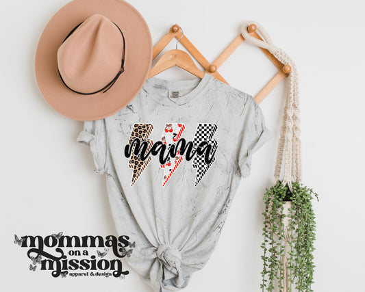 mama checkered leopard & cherry bolts