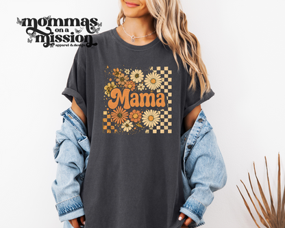 mama checkered and daisies