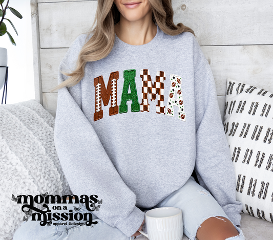 football mama faux paint letters