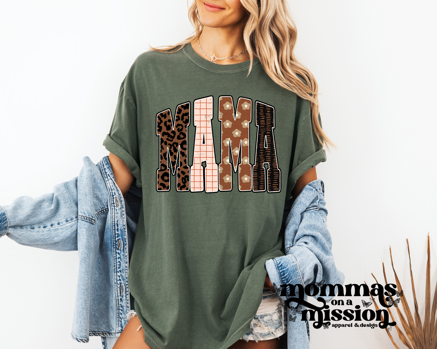 mama in leopard/floral/stripe prints