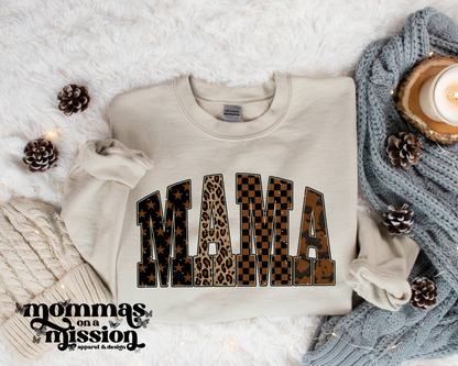 mama leopard and checkered