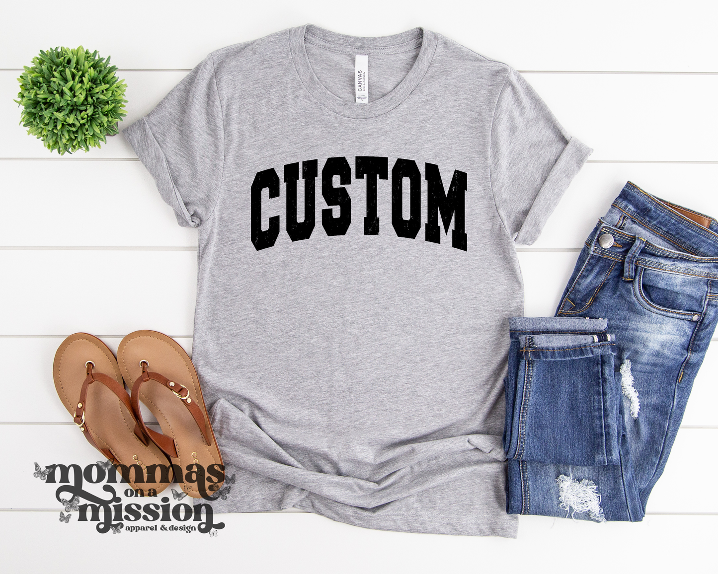 custom mascot in black distressed