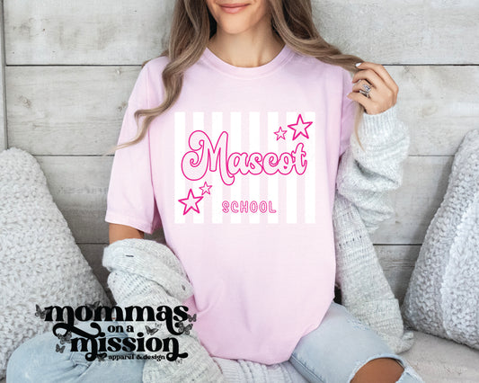 custom pink preppy stripe school/mascot