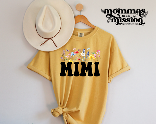 mimi with growing flowers