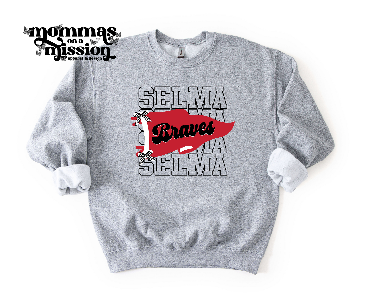 selma braves stacked spirit flag (youth)