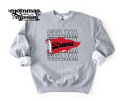 selma braves stacked spirit flag (youth)
