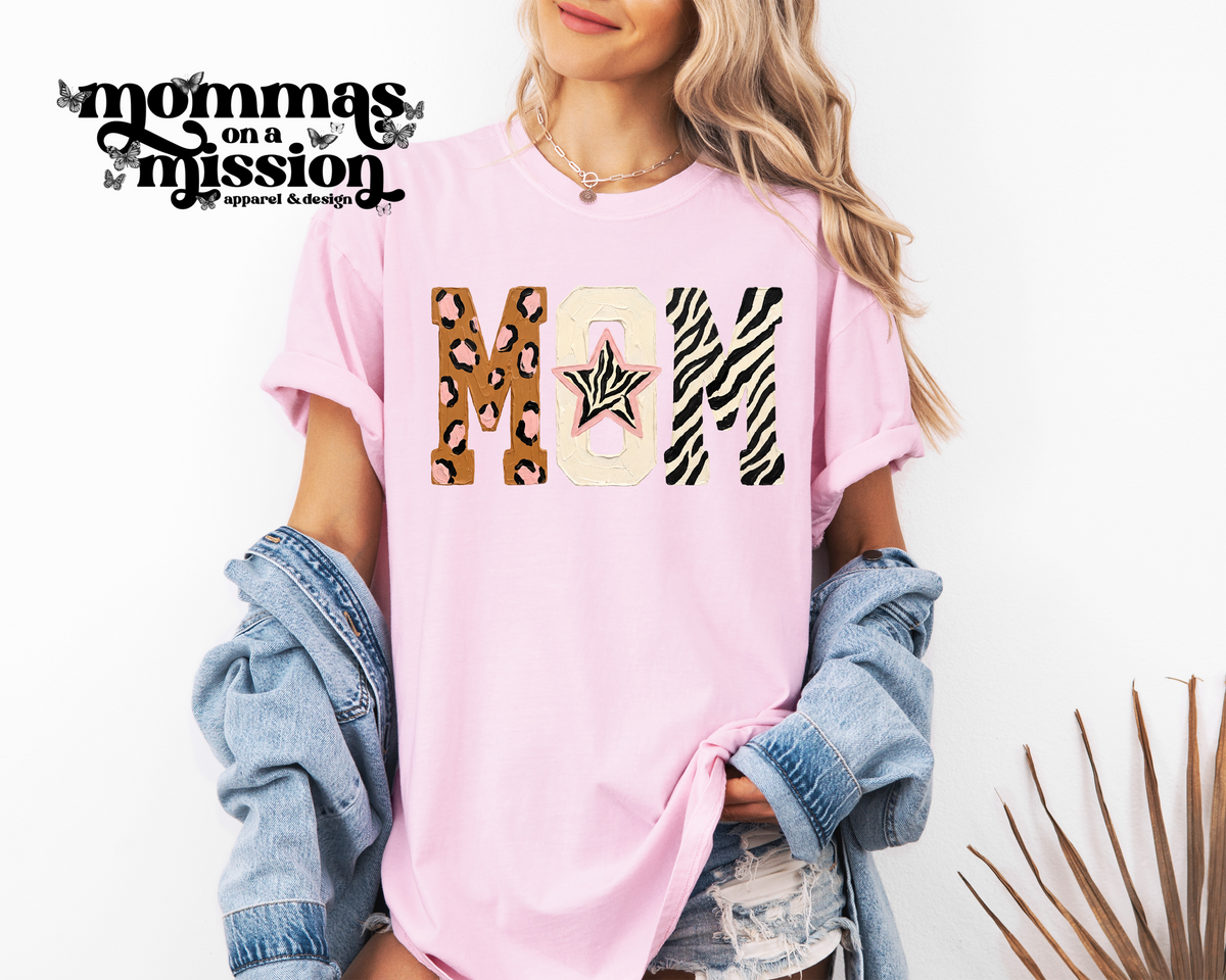 mom patterned letters with star