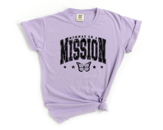 mommas on a mission collegiate with butterfly logo