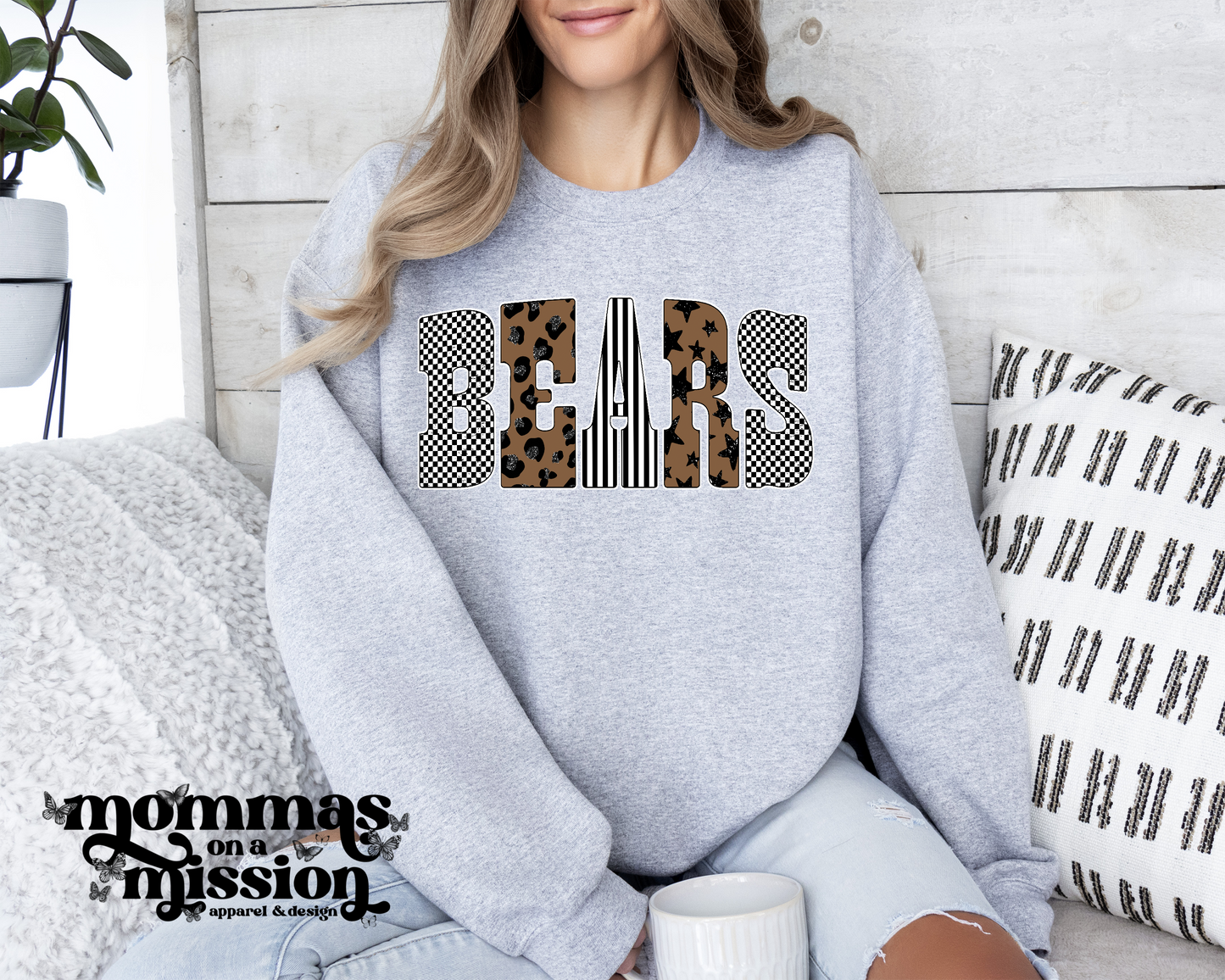 bears retro patterned letters