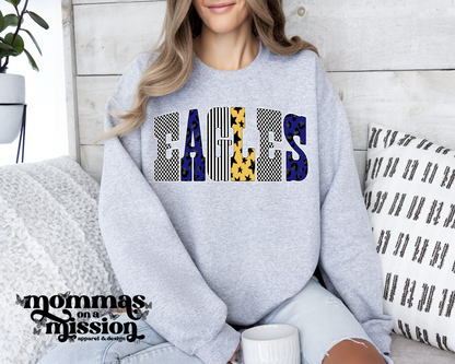 eagles retro patterned letters