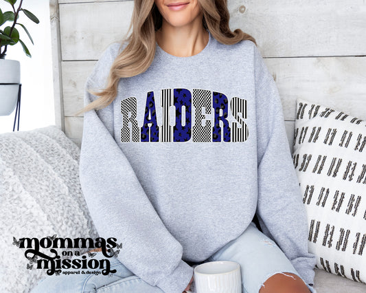 raiders navy retro patterned letters (youth)