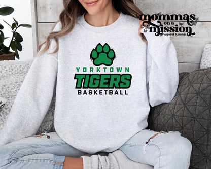 yorktown tigers basketball logo with paw
