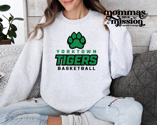 yorktown tigers basketball logo with paw (youth)