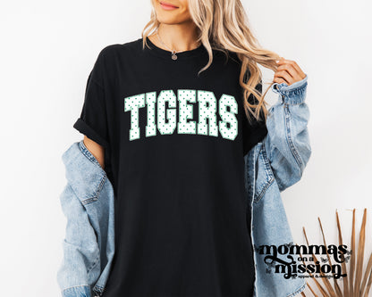 tigers green & white polka dots (youth)