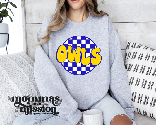 owls checkered circle